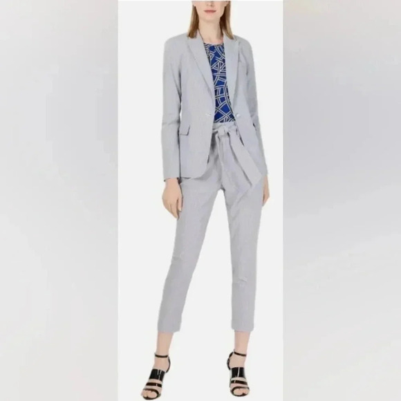 Women's Calvin Klein Printed Tie-Waist Pants, Navy Blue/White, Size 6, NWT - Picture 2 of 15